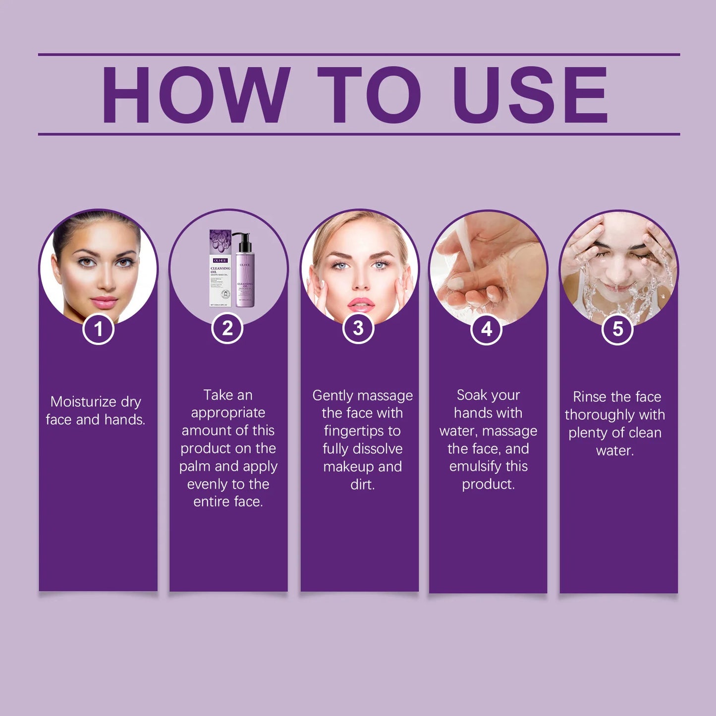 Grape Seed Cleansing Oil – Gentle Makeup Remover, 100ml