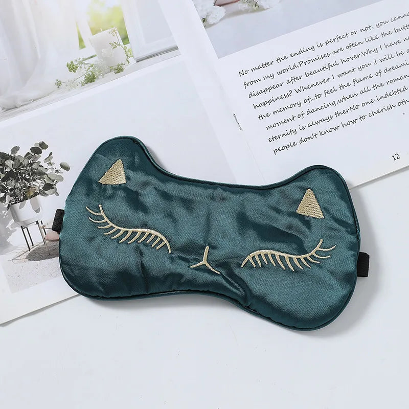 Fox Faux Silk Sleep Eye Mask – Breathable Blindfold for Travel