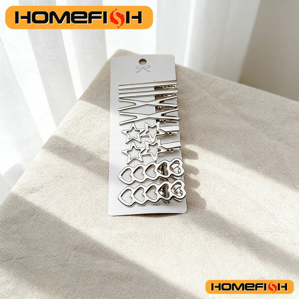 Sliver Metal Hair Clips Women Girls Duckbill Hairpin Personality Bangs Side Headwear Barrettes Hairclip Styling Accessories Peaceful Pleasures Health and Wellness