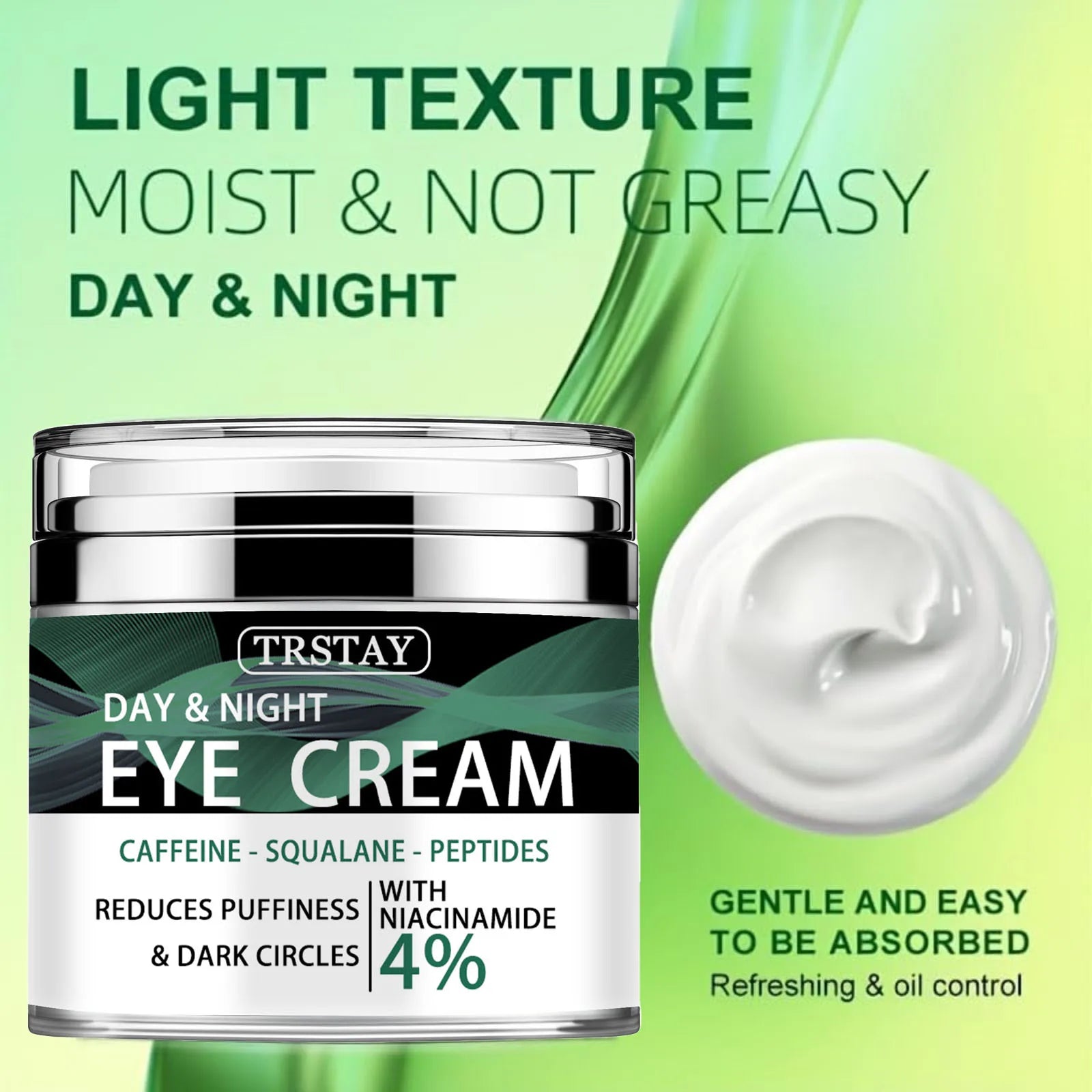 Caffeine Eye Cream for Puffiness and Bags Under Eyes Daily Anti-Wrinkle Peaceful Pleasures Health and Wellness