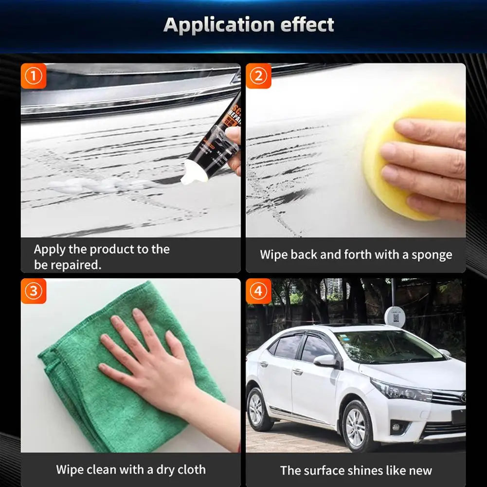 Car Paint Scratch Remover And Repair Wax Remove Surfaces Scratches Repair Wax With Sponge Deep Scratch Repair Agent Peaceful Pleasures Health and Wellness