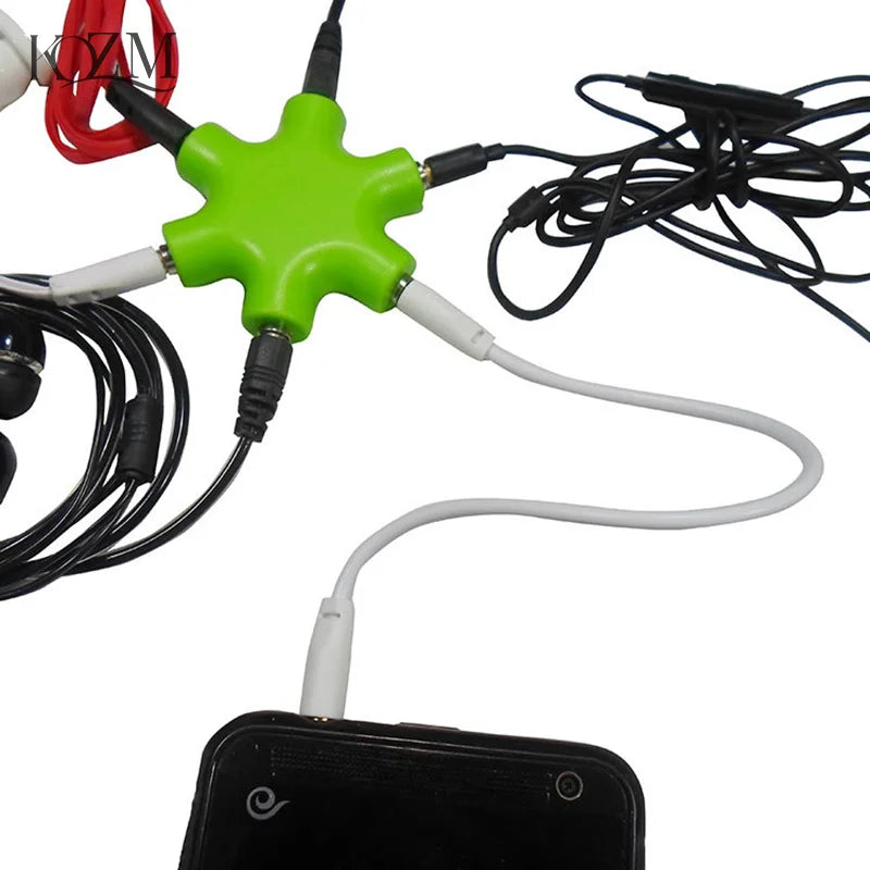 3.5mm Audio Splitter 1 Male to 5 Female Headphone Jack Adapter