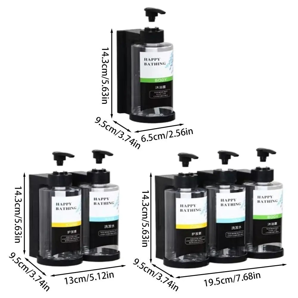 300ml Wall-Mounted Shampoo & Body Wash Pump Dispensers
