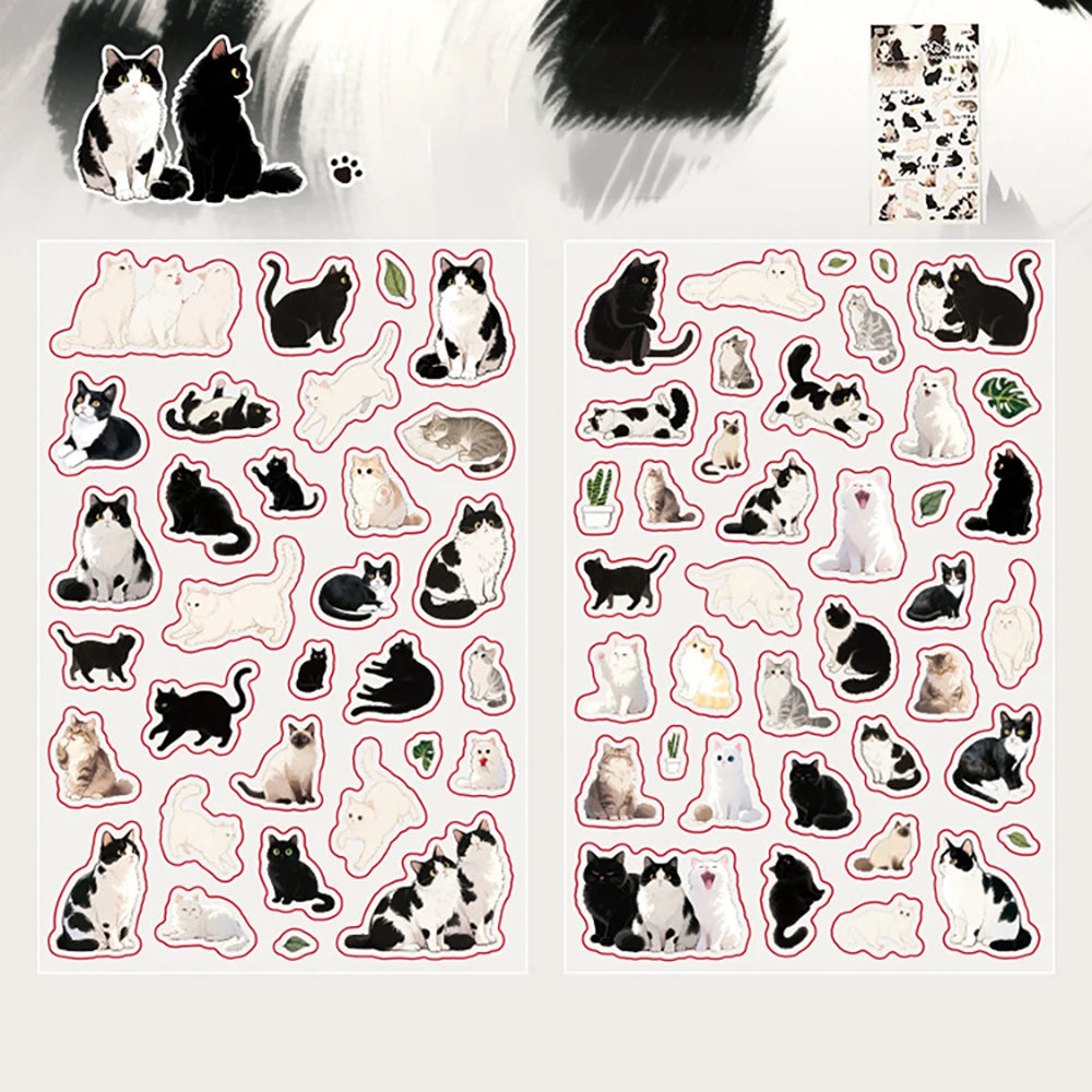 Pet Stickers Cute Cat Life Theme Landscape Decoration Booklet