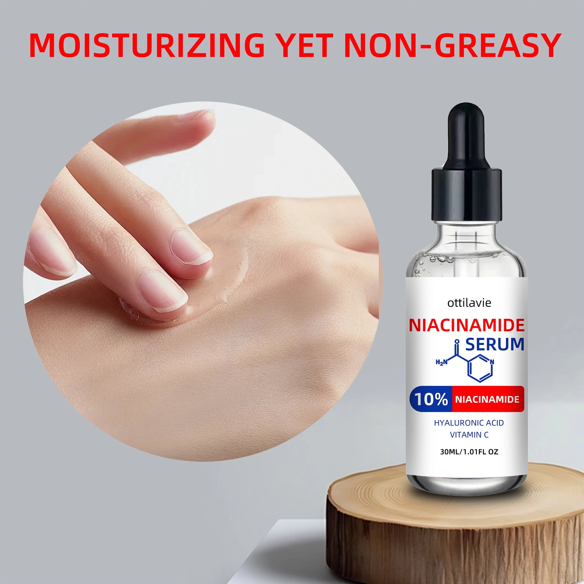 ottilavie 10% Niacinamide Serum – Suitable for all skin types, fast-absorbing, non-greasy, brightens skin tone, Peaceful Pleasures Health and Wellness