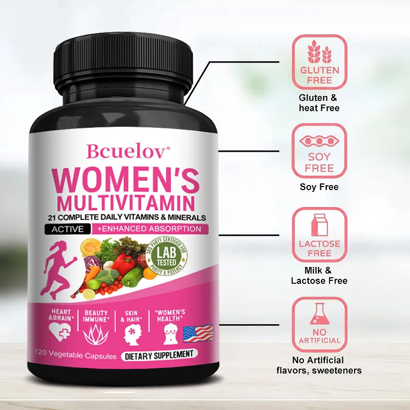 Women's Multivitamin Supplement Capsules - for Joints, Hair, Skin, Nails, Brain, Heart, Digestive and Immune Health Peaceful Pleasures Health and Wellness