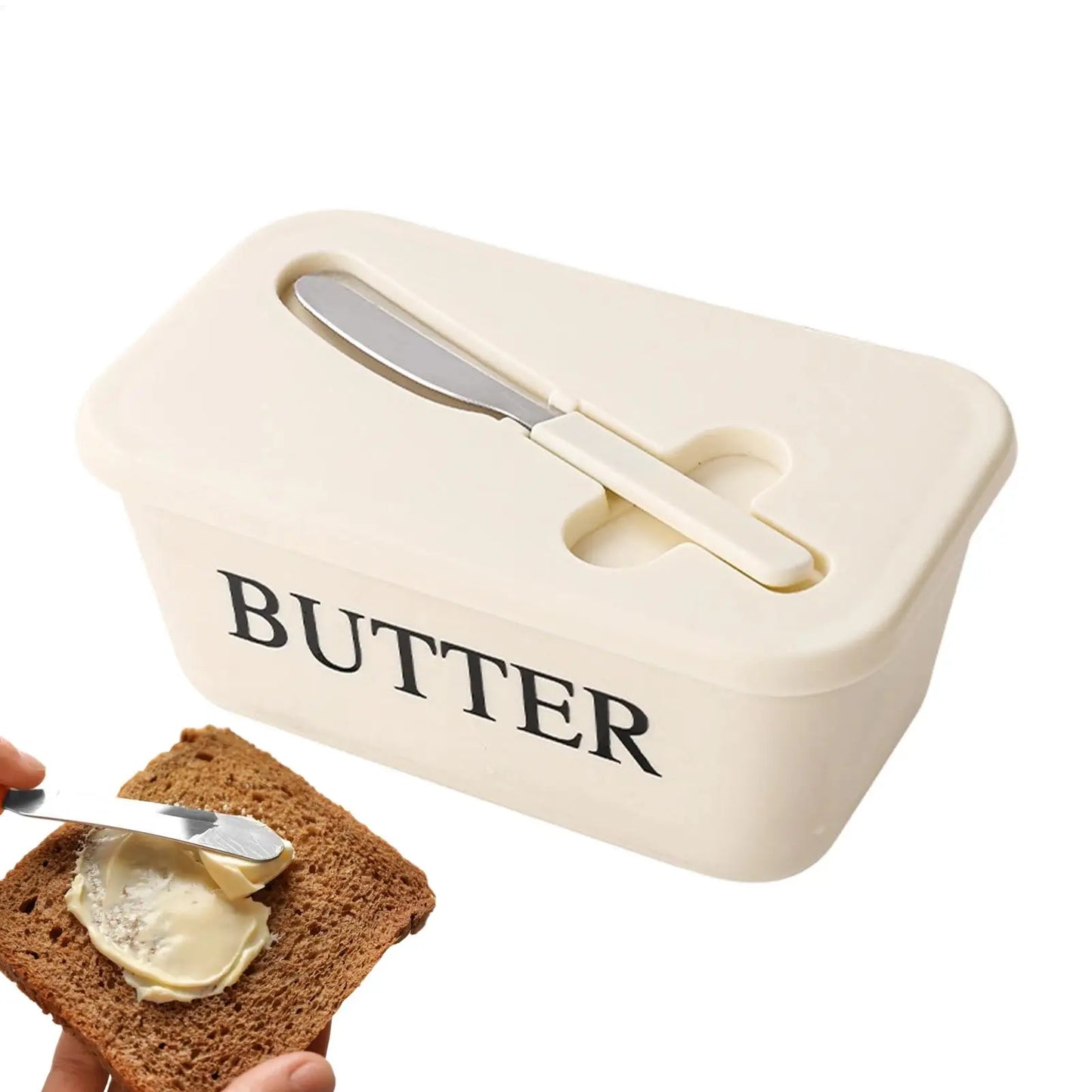 Butter Dish with Lid & Built-In Cutter | Large Capacity