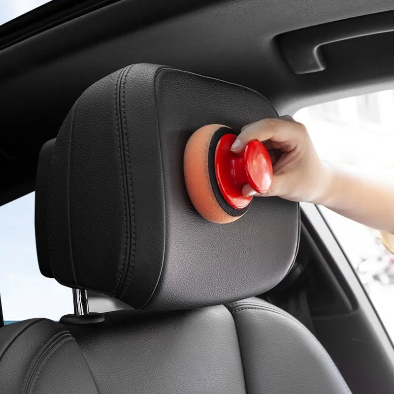 Car Waxing Sponge with Handle – Interior Leather Polish Tool
