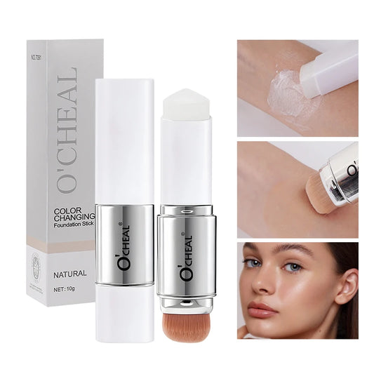 O'CHEAL Temperature Changing Foundation Stick Facial Coverage Blemishes Pores Double-Headed Face Matte Makeup Foundation Cream Peaceful Pleasures Health and Wellness