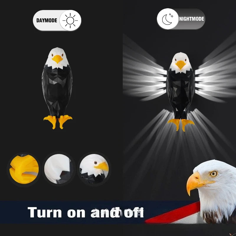 3D Black Eagle Wall Lamp – Dimmable LED Ambient Mood Light Decorative Wall Lamp Peaceful Pleasures Health and Wellness