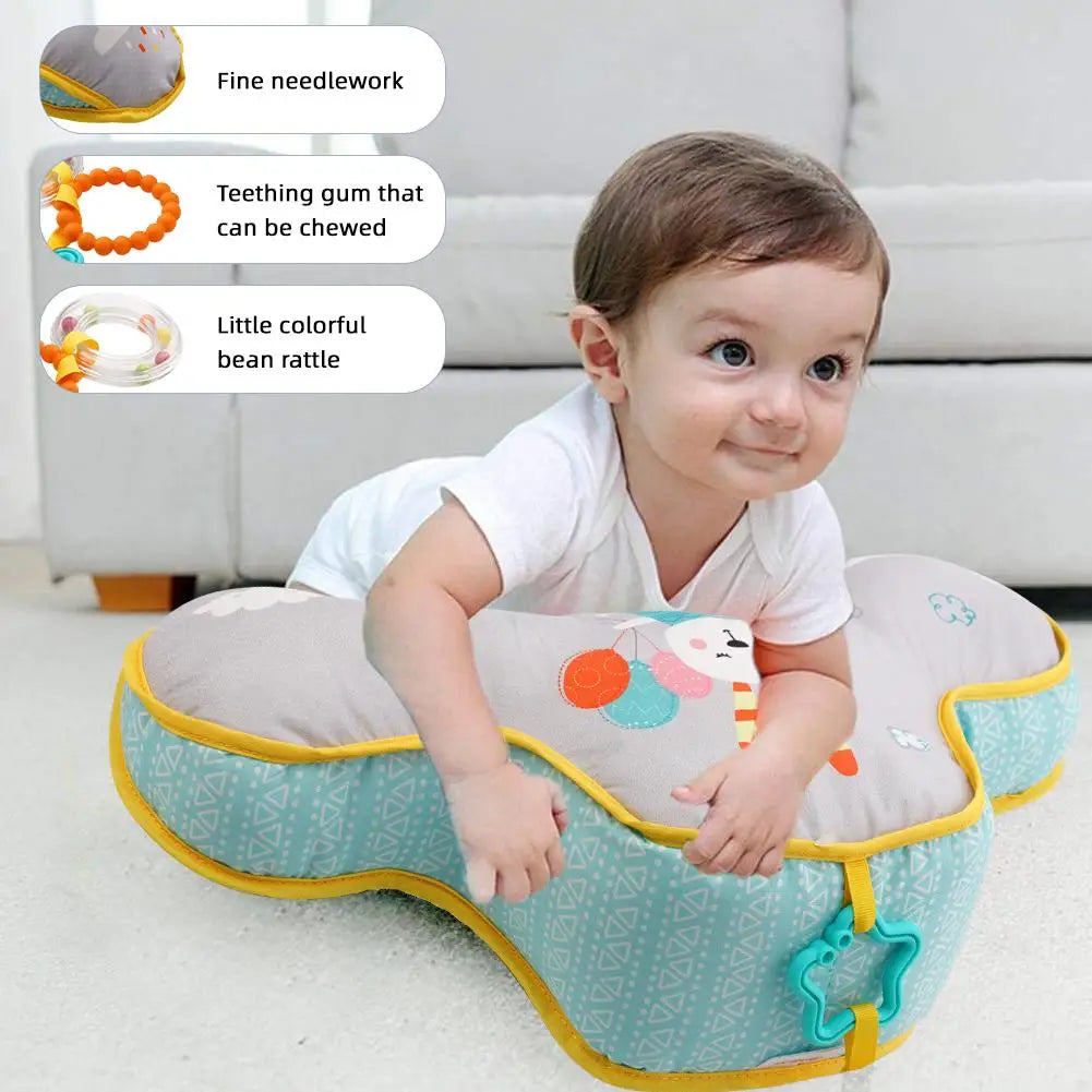 Baby Pillow Tummy Time Toy Lying Pillow High Contrast Baby Sensory Toy Double-Sided Pillows Training Gifts Birthday Head-up Peaceful Pleasures Health and Wellness