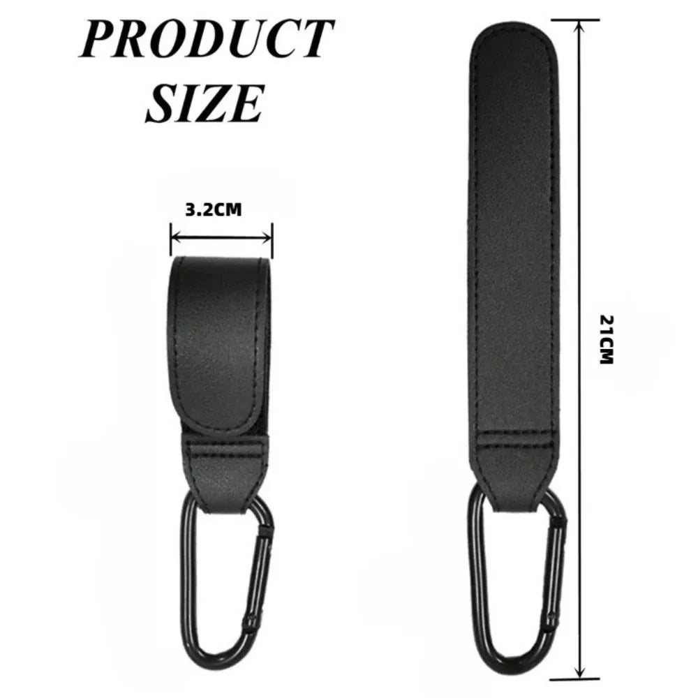 360° Rotatable PU Leather Baby Stroller Hook | Pram Organizer