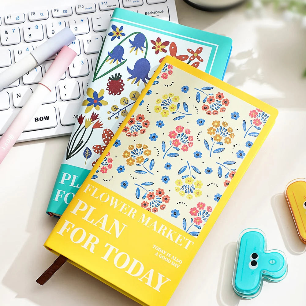 A6 Flower Handbook Blank Notebook Portable Daily Planning Beauty