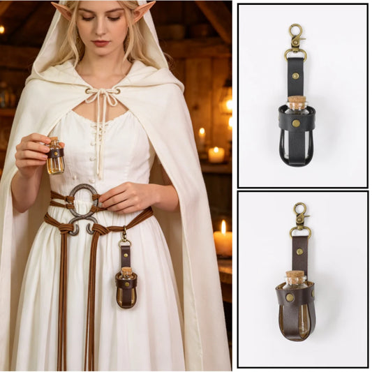 Medieval Alchemy Belt Potion Bottle Fantastic Adjustable Glass Vials Peaceful Pleasures Health and Wellness