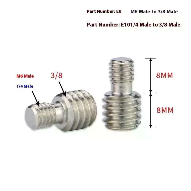 1/4" to 3/8" Male Tripod Screw Mount Adapter | Metal Camera