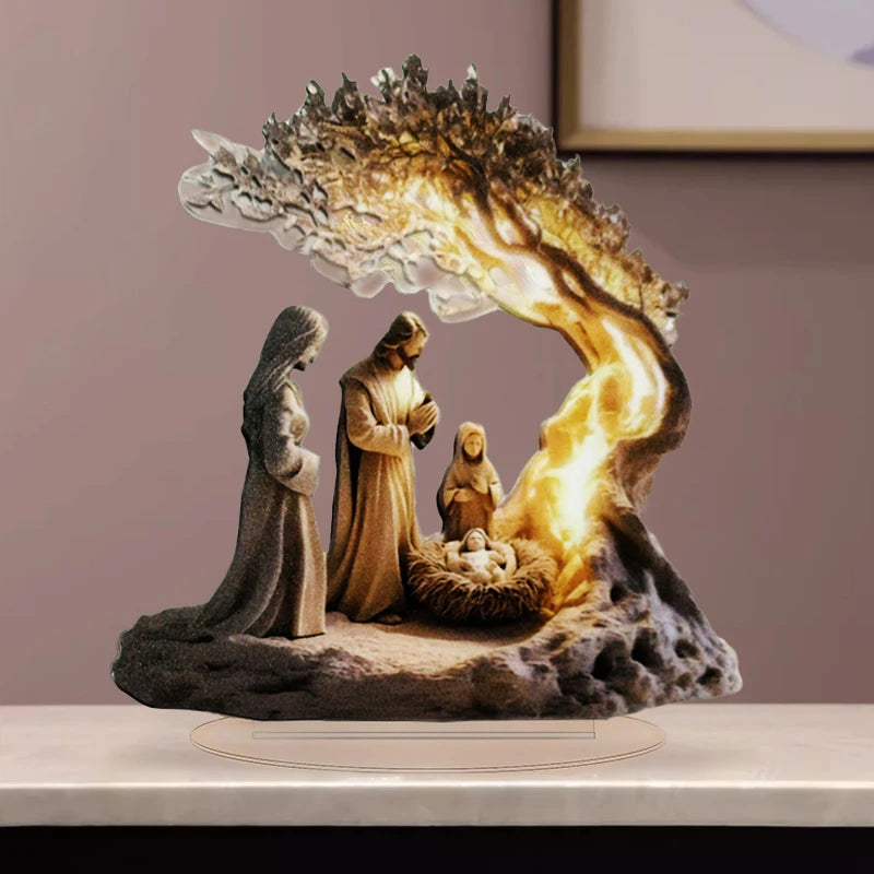Nativity Figurine Set | Religious Holiday Tabletop Scene Decor