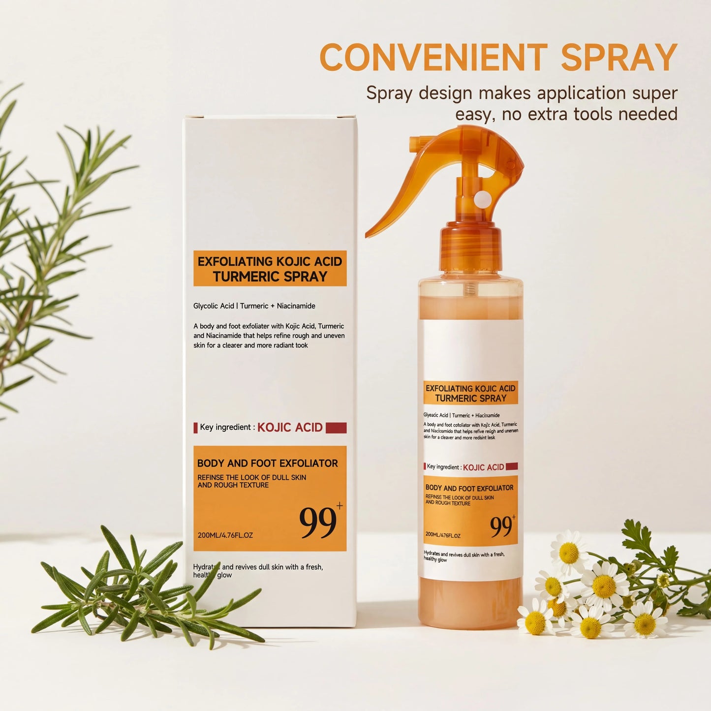 Kojic Acid Turmeric Exfoliating Brightening Spray Serum 200ml