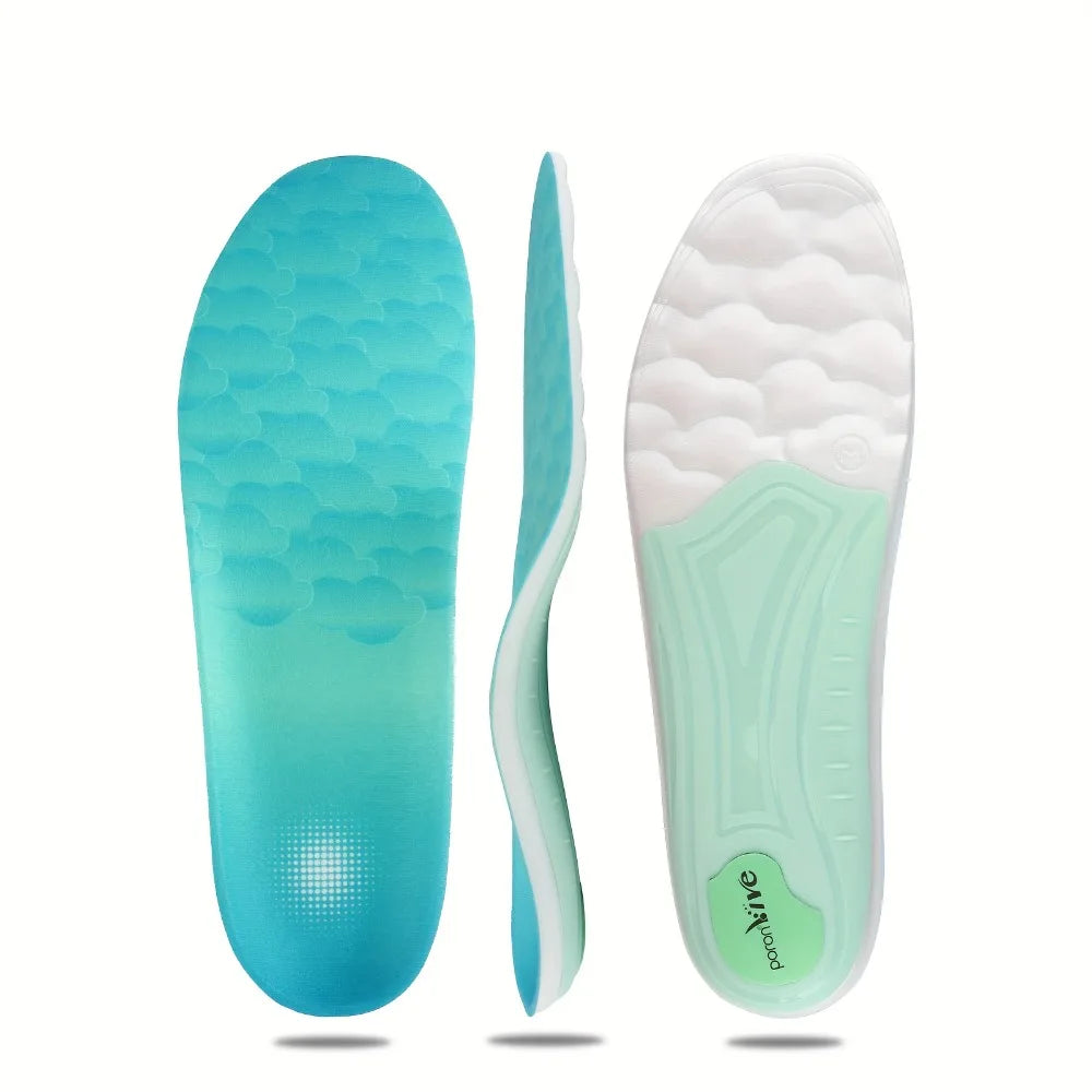Foaming Plantar Fasciitis Insoles Arch Support for Men Women, Shock Absorption & Lightweight Relief for Flat Feet Sports Casual Peaceful Pleasures Health and Wellness Light Blue S