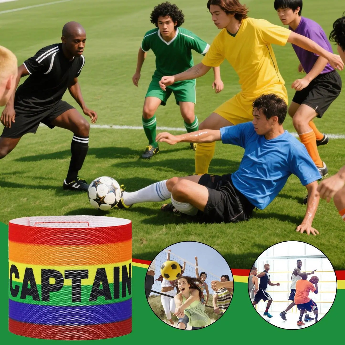 Adjustable Soccer Captain Armband, Breathable Leader Arm Strap for Youth Adult Player, Training Competition Team Sport Accessory Peaceful Pleasures Health and Wellness