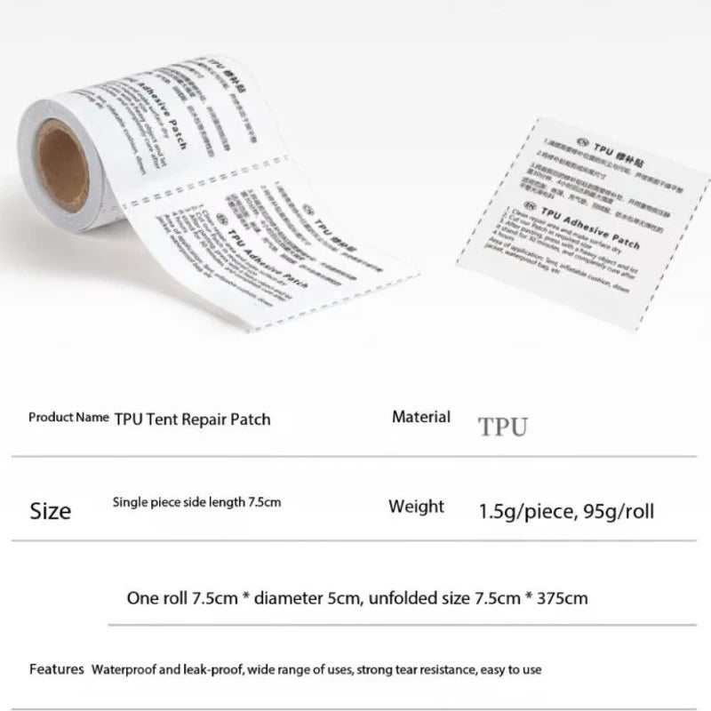 TPU Waterproof Repair Patch Tape – Tent, Raincoat & Inflatables Waterproof Repair Tape Peaceful Pleasures Health and Wellness