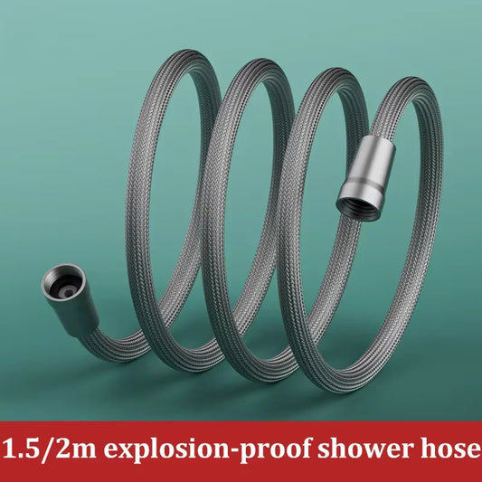 Braided Nylon Shower Hose – Universal 4-Point Hot & Cold Pipe Shower Hose Peaceful Pleasures Health and Wellness