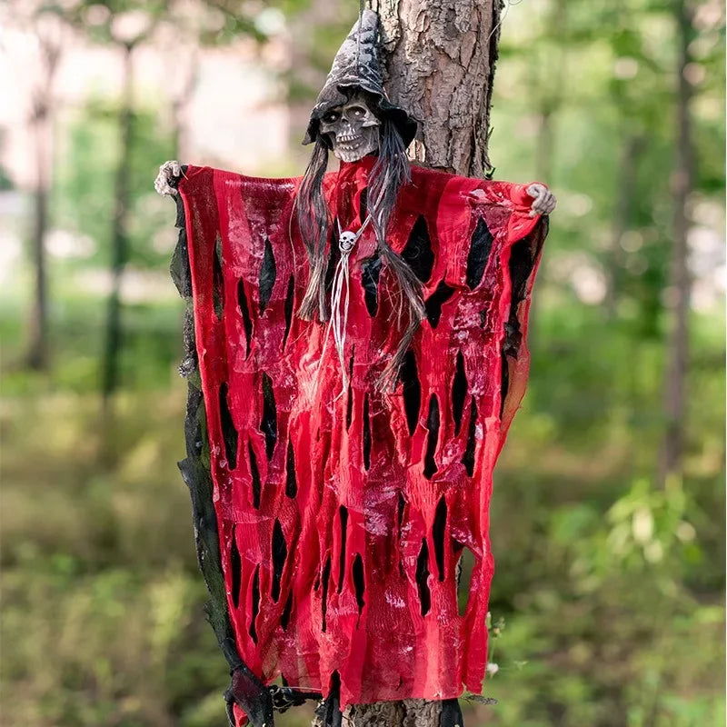 Halloween Electric Skeleton Hanging Ghost | Voice & Touch Activated