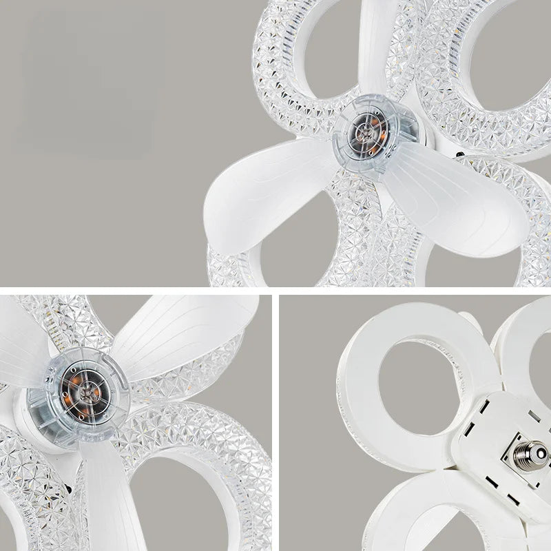 48W Smart LED Ceiling Fan Light | E27 Remote Dimmable Timer
