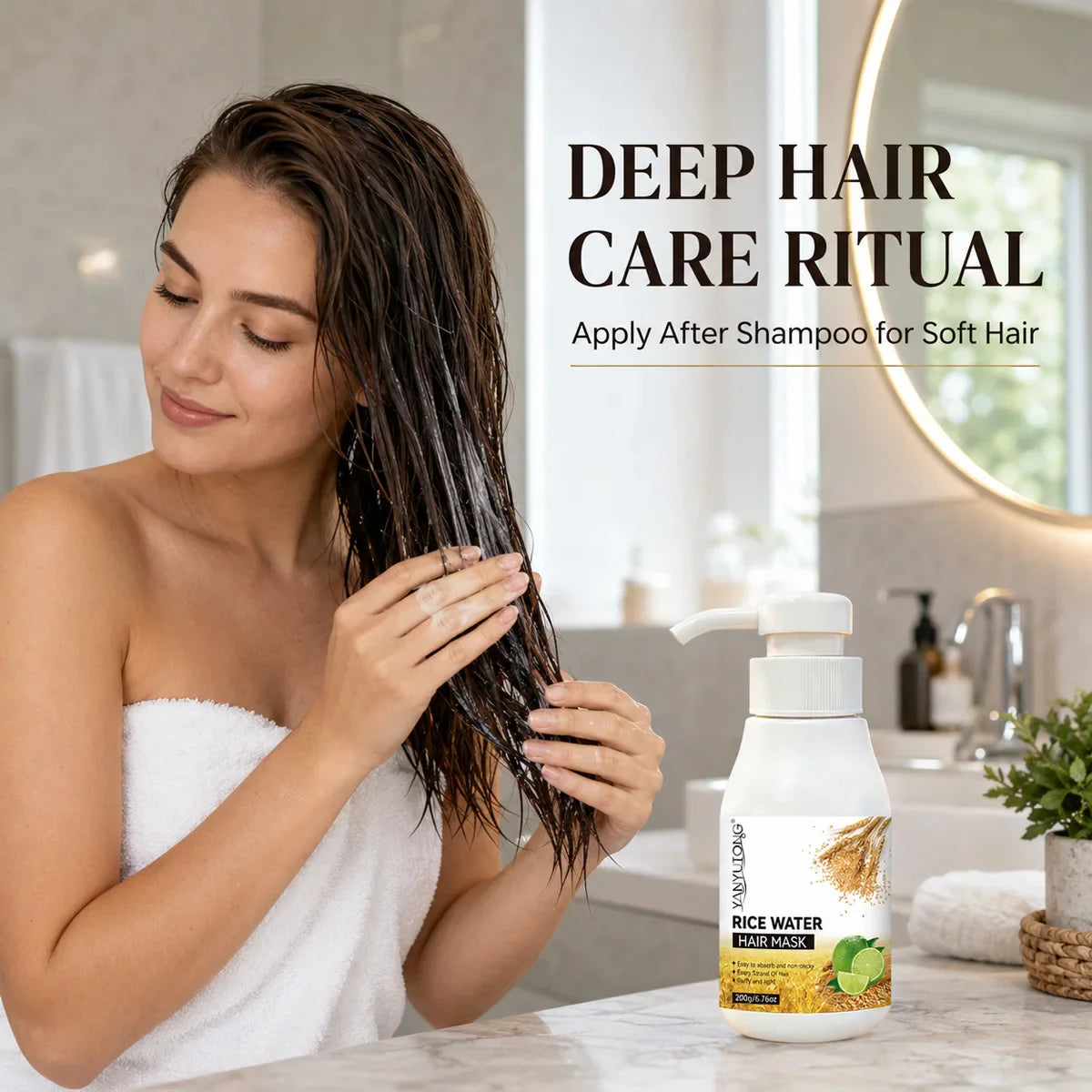 Rice Water Hydrating Hair Mask – Repair Damaged & Frizzy Hair