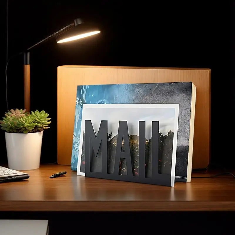 Mail Holder for Desk Countertop Mail Holder Envelope Organizer Cutout Mail Design Envelope Holder Letter Organizer Metal Letter Peaceful Pleasures Health and Wellness