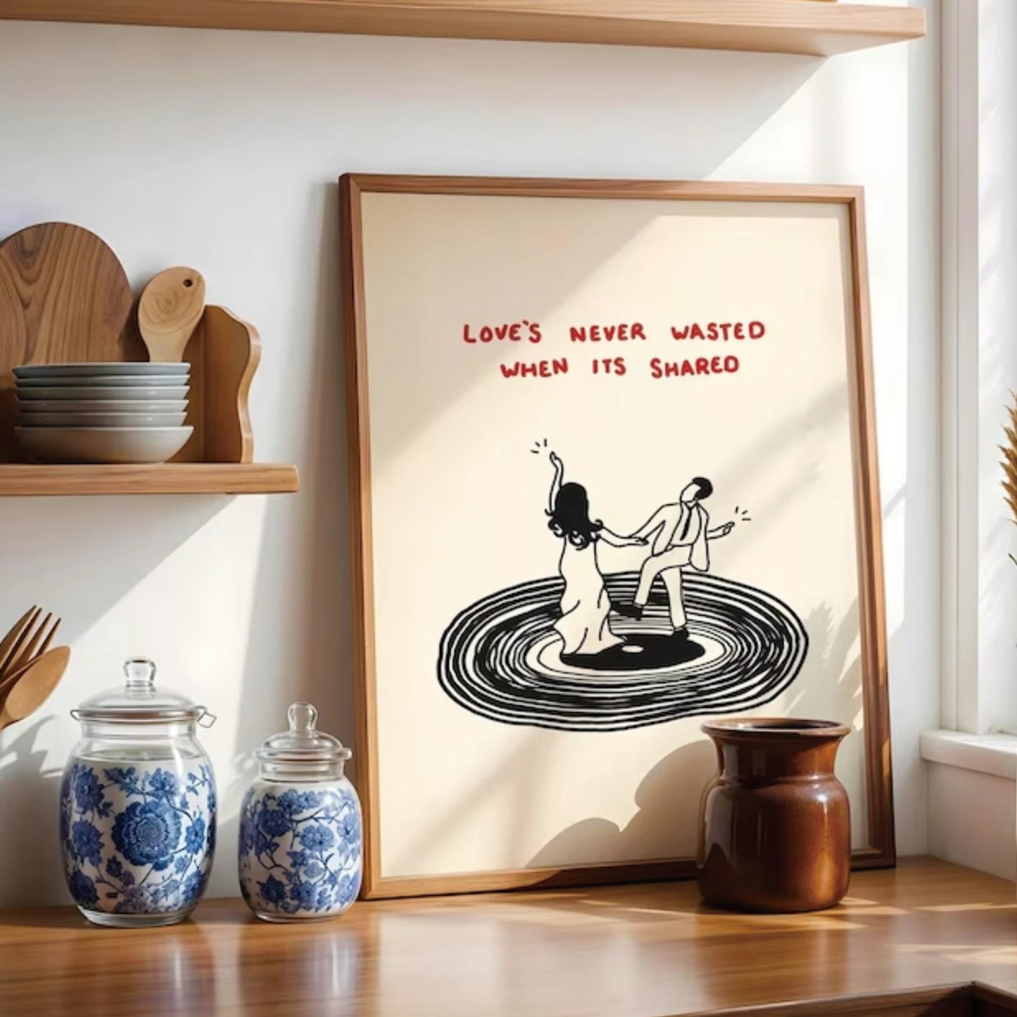 Love's Never Wasted When It's Shared Wall Art Print Canvas Painting Poster Picture For Living Room,Kitchen Bedroom Home Decor Peaceful Pleasures Health and Wellness G3592 50x70cm No Frame