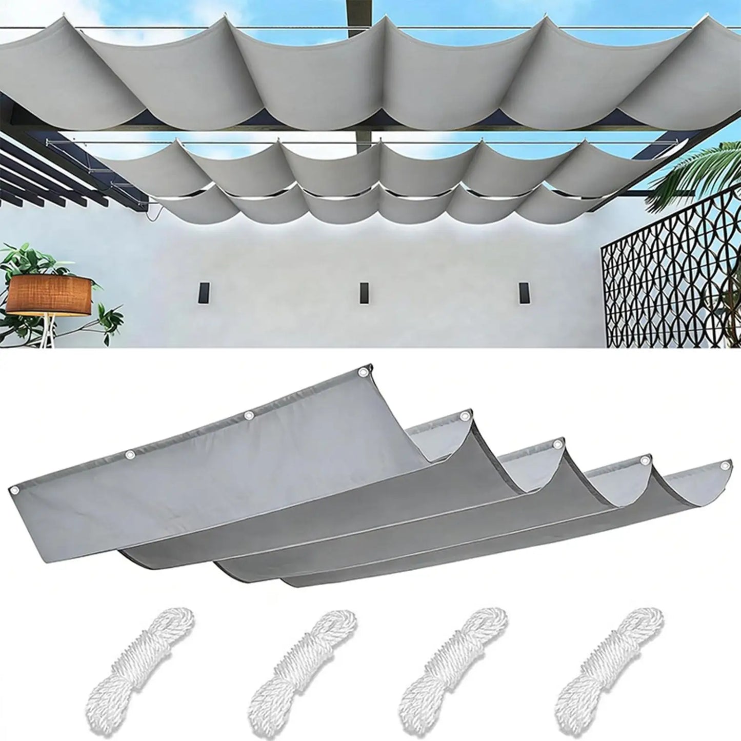 Retractable Shade Sail Lawn UV Block Cover Pergola Shade Cover For Gardeners Homeowners Landscapers Renter Pool Side Balcony Peaceful Pleasures Health and Wellness