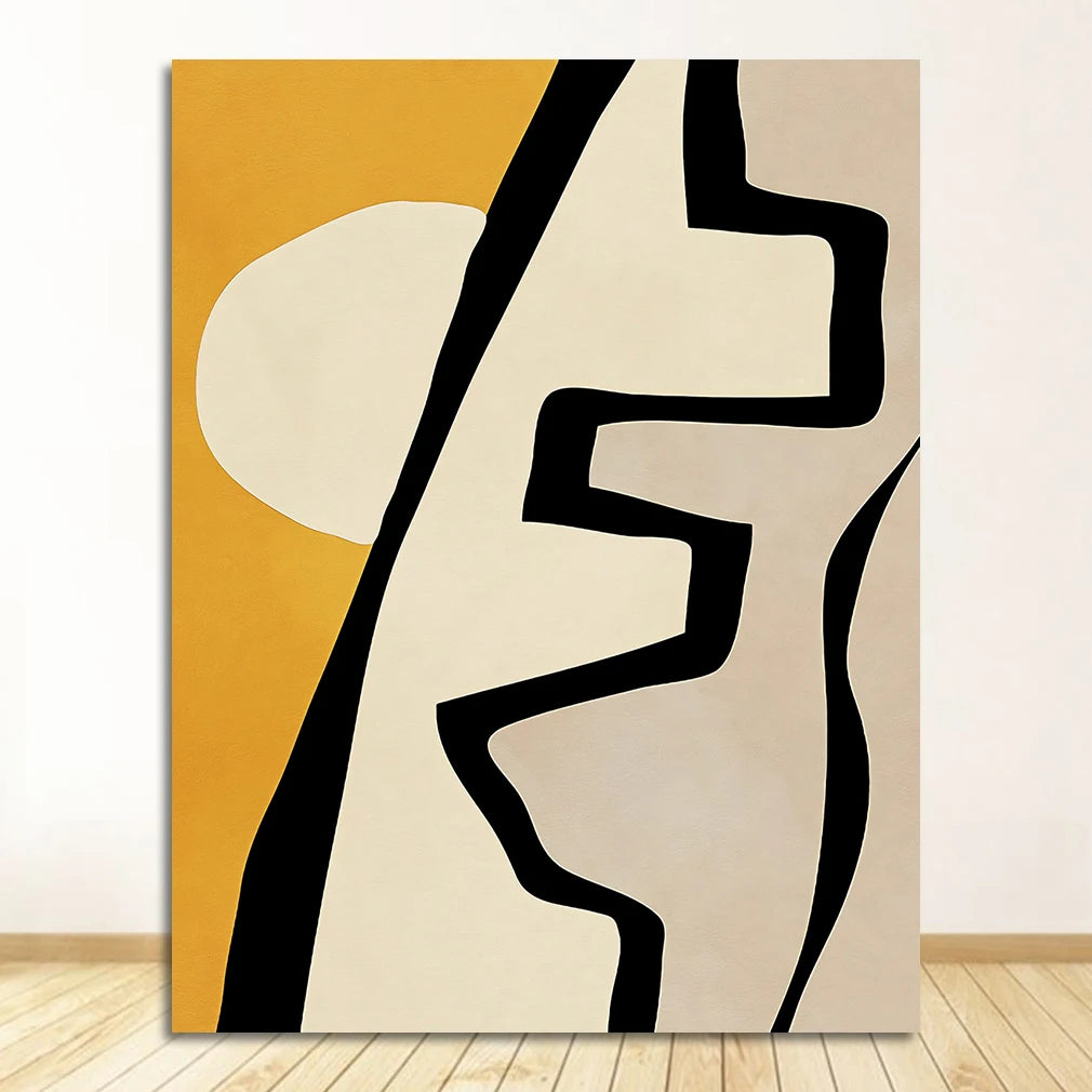 Scandinavian Poster and Prints Vintage Girl Wall Art Pictures for Living Room Kitchen Decor Geometric Abstract Canvas painting Peaceful Pleasures Health and Wellness 1595-02 50x70cm Unframed