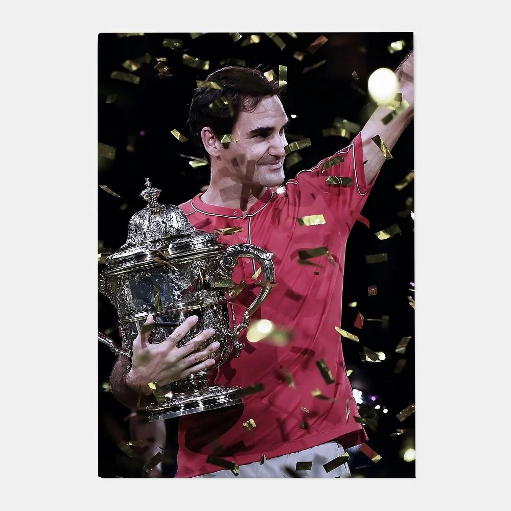 Roger Federer HD Wall Poster – Waterproof PVC Sticky Decor Sports Wall Poster Peaceful Pleasures Health and Wellness