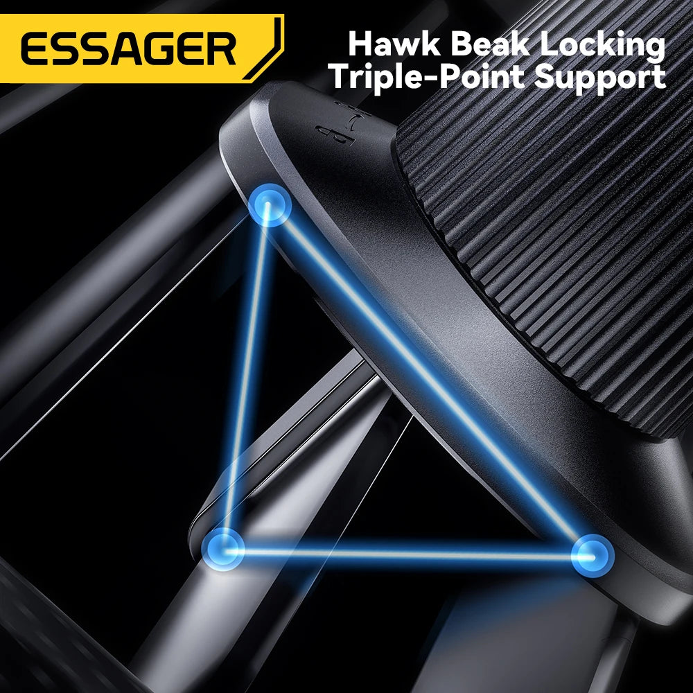 Essager Magnetic Wireless Charger Car Phone Holder 15W RGB Seven Color Light Fast Charging Mount Stand For IPhone15 14 13Android Peaceful Pleasures Health and Wellness