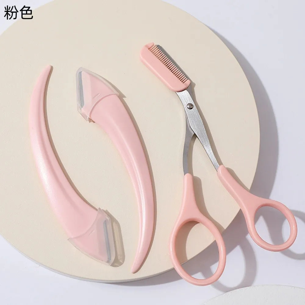 Professional Eyebrow Trimming Kit – Scissors & Razor Blades