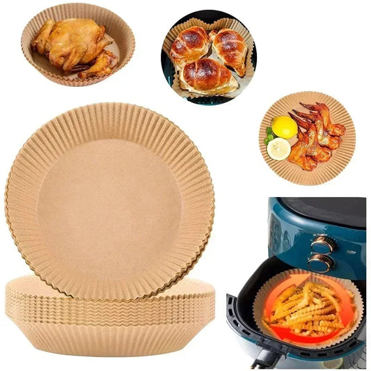 Air Fryer Parchment Paper Liners | Non-Stick, Oil-Proof 50/100 Pcs Parchment Paper Liners Peaceful Pleasures Health and Wellness