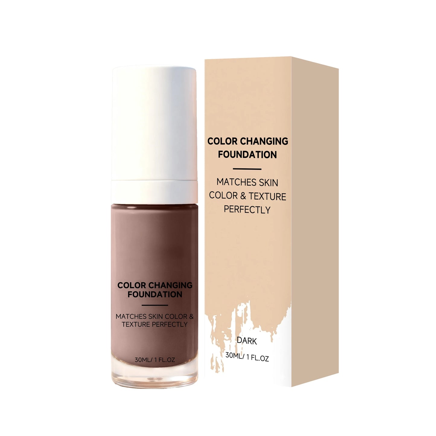 Color Changing Foundation for Mature Skin 30ml Peaceful Pleasures Health and Wellness Dark