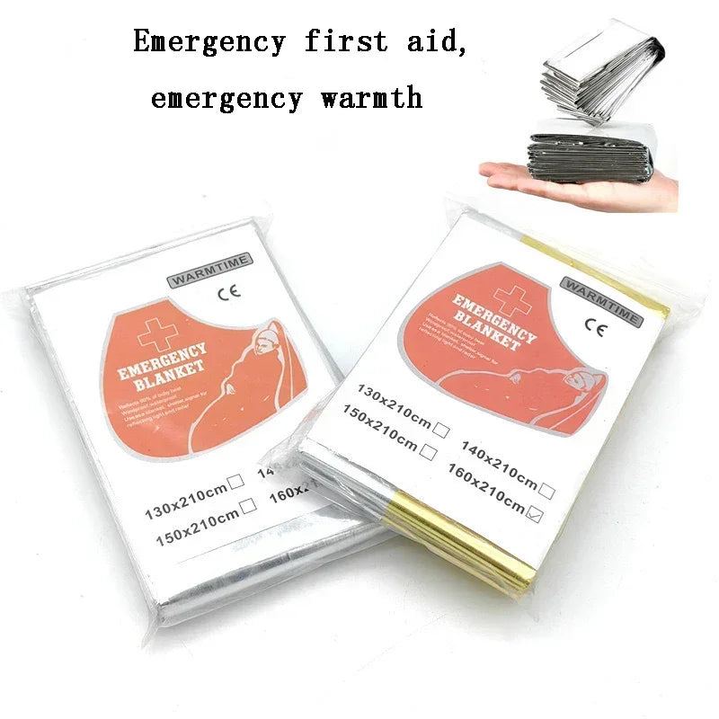 4PcsOutdoor First Aid Insulation Blanket Windproof Waterproof Sunscreen Multi-functional PET Survival Blanket Is Easy To Carry Peaceful Pleasures Health and Wellness