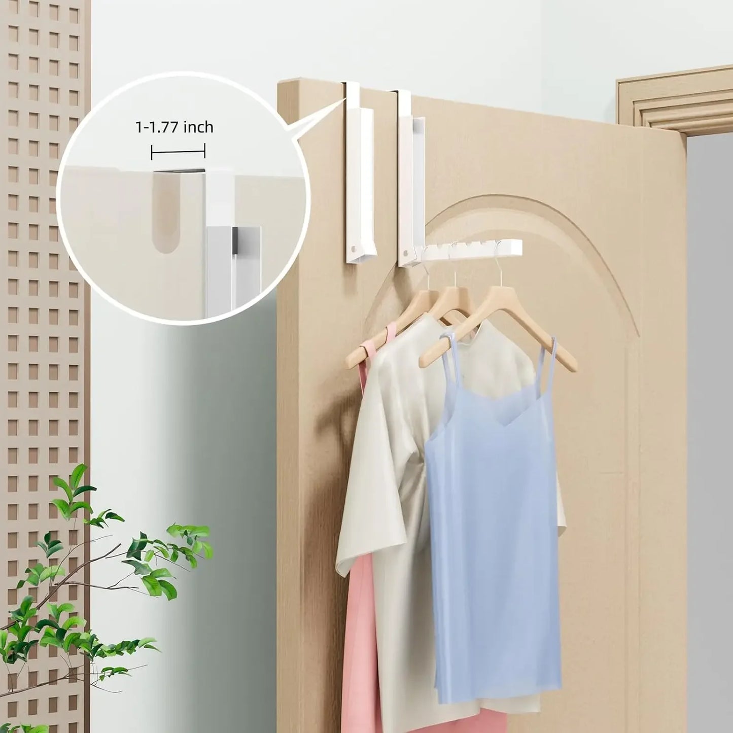 Foldable Over-The-Door Hanger Rack, 2-Pack Space-Saving Laundry Drying Hook for Small Rooms Peaceful Pleasures Health and Wellness