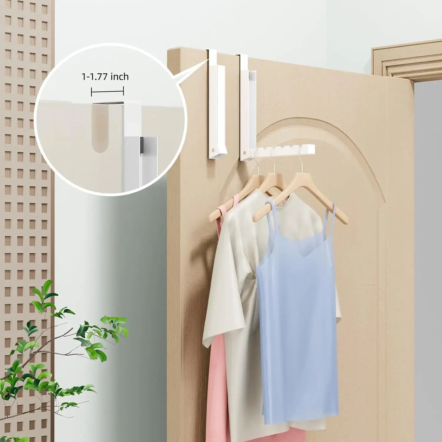 Foldable Over-The-Door Hanger Rack, 2-Pack Space-Saving Laundry Drying Hook for Small Rooms Peaceful Pleasures Health and Wellness