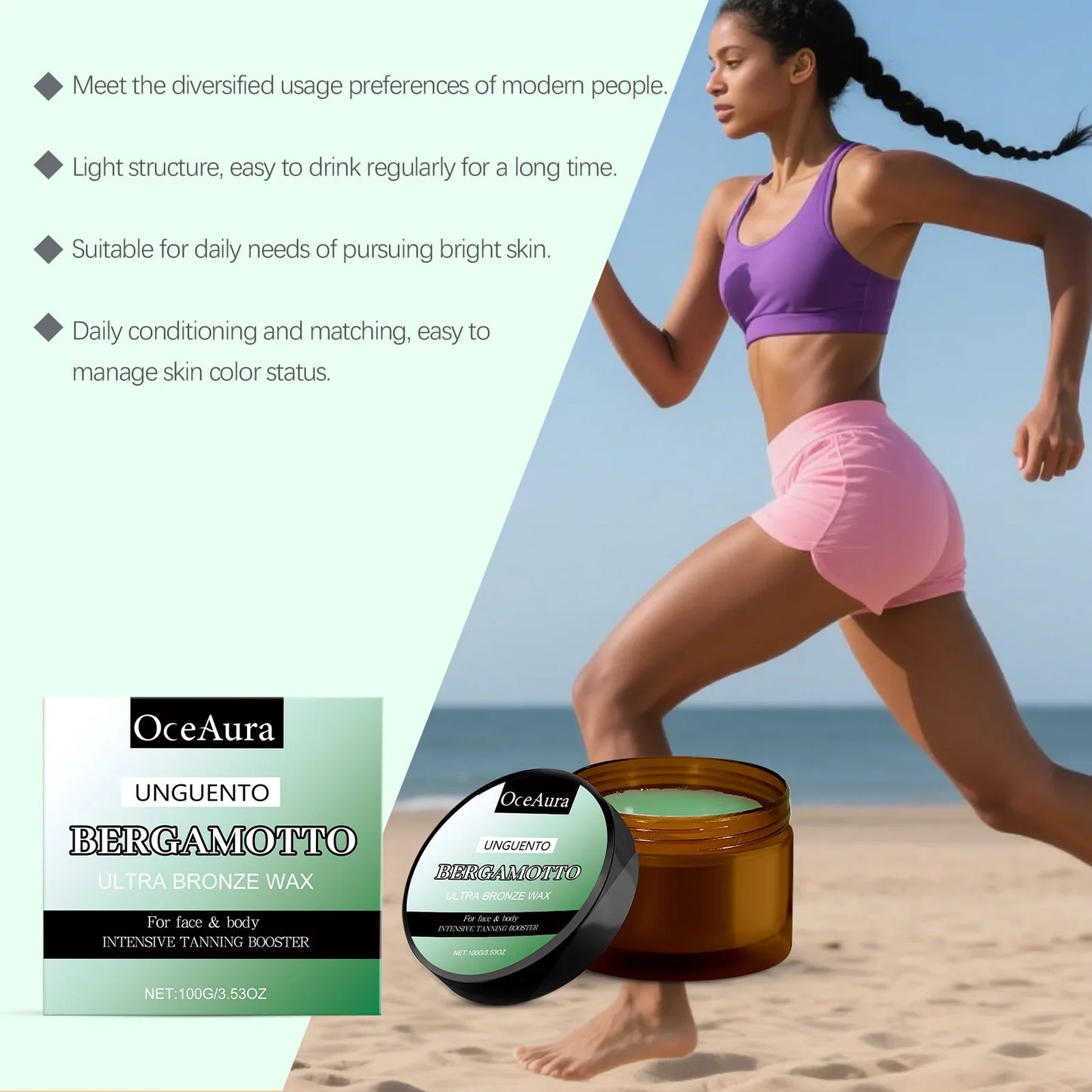 OceAura Bergamot Bronze Self-Tanner & Moisturizing Body Cream