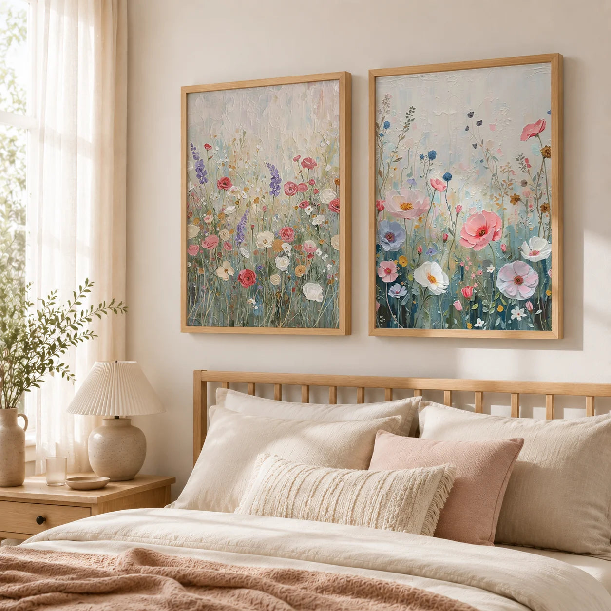 Vintage Wildflower Botanical Canvas Wall Art | Floral Poster Botanical Canvas Print Peaceful Pleasures Health and Wellness