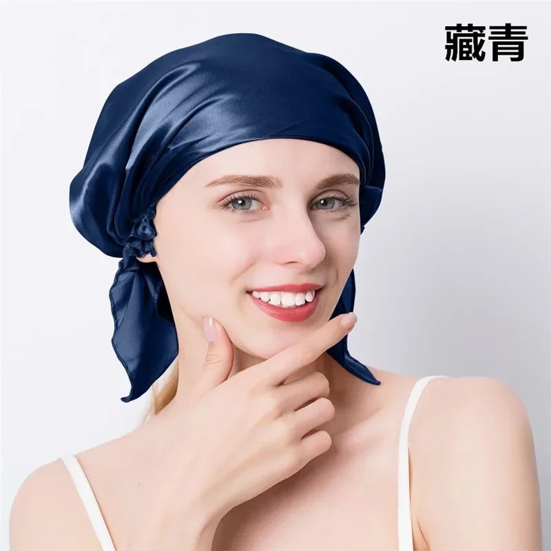 100% Mulberry Silk Sleep Cap – Hair Wrap Beanie for Women