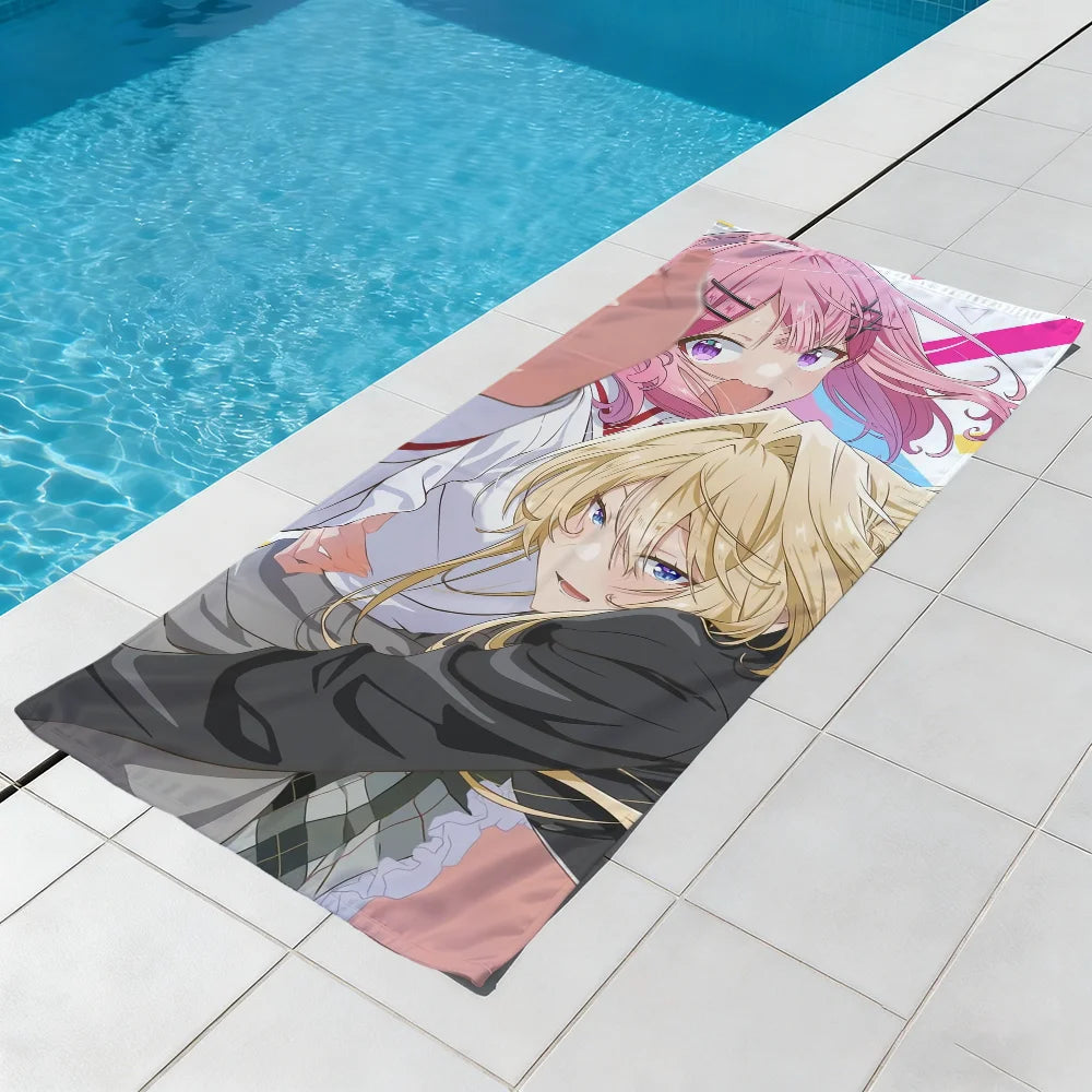 Anime Quick-Dry Beach Towel – Soft Pool Towel for Travel & Gym Anime Beach Towel Peaceful Pleasures Health and Wellness
