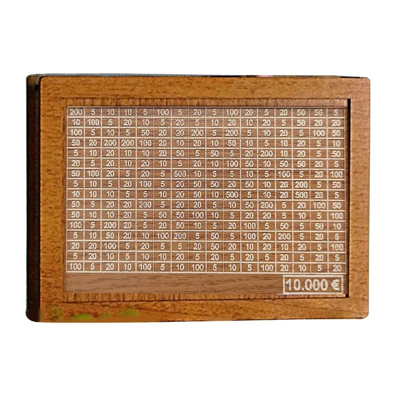 1000/2000/3000/5000/10000 Euro Money Box Piggy Bank Wood Money Bank Reusable Money Box with Saving Goal and Numbers Boxes Peaceful Pleasures Health and Wellness 10000 brown