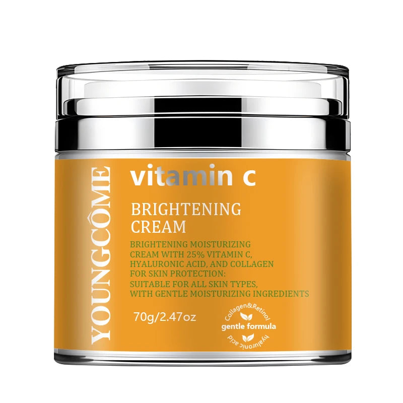 YOUNGCOME Vitamin C Moisturizing Cream - Daily Face Moisturizer with Hyaluronic Acid and Collagen for Glowing Radiant Skin Peaceful Pleasures Health and Wellness 70G