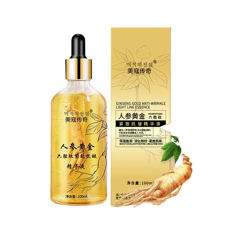 Ginseng & Peptide Gold Face Serum 100ml – Hydrating & Firming