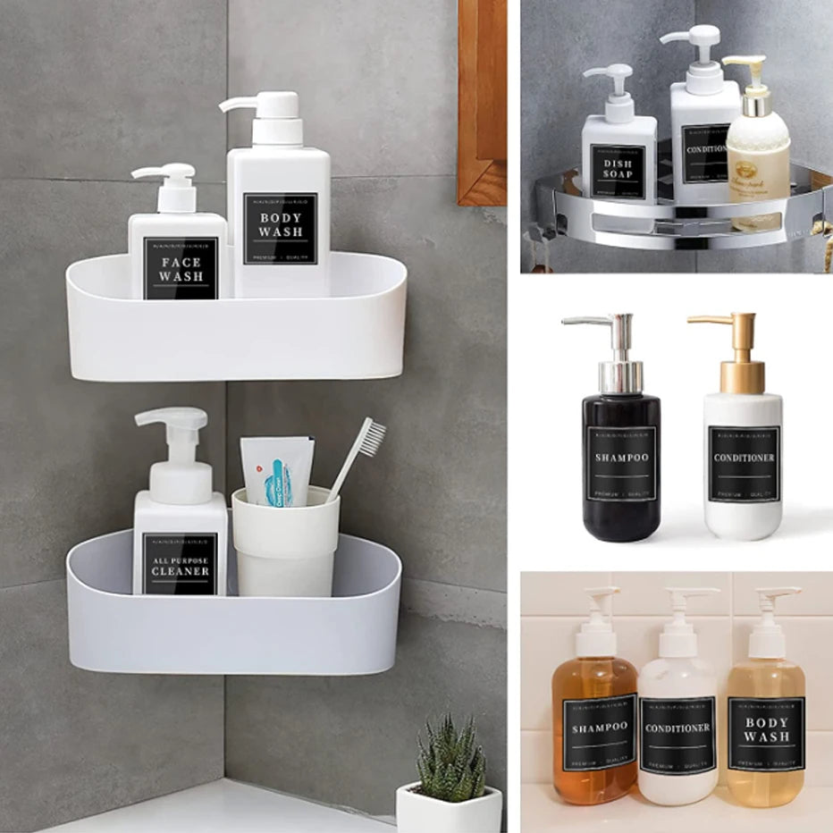 12pcs Shampoo and Conditioner Dispenser Label Stickers Bottles Waterproof Labels Bathroom Removable Cleaning Labels Peaceful Pleasures Health and Wellness