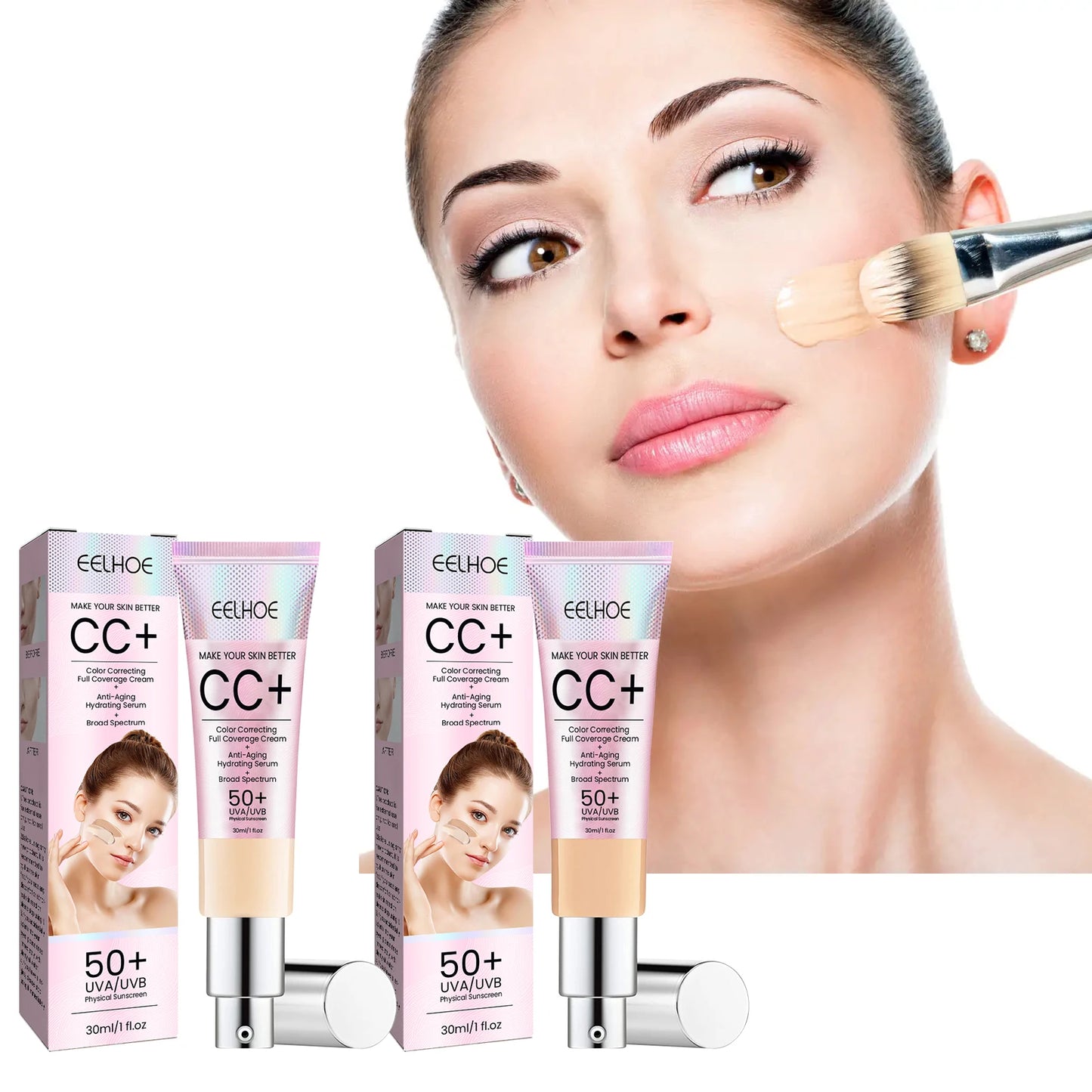 Facial Repair CC Cream Effectively Coverage Scar Repair Dull Skin Waterproof Whitening Skin Moisturizing Concealer Liquid 30ml Peaceful Pleasures Health and Wellness