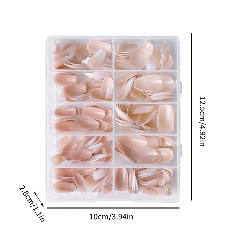 120/240/360Pcs/Box Glossy Soft Gel Pink French Nail Tips Medium Almond White Simple Press On Nails Huge Capacity False Nails Peaceful Pleasures Health and Wellness